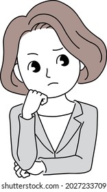 Business woman with a troubled expression
