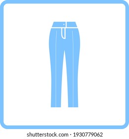 Business Woman Trousers Icon. Blue Frame Design. Vector Illustration.