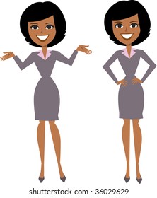 Business woman in two positions