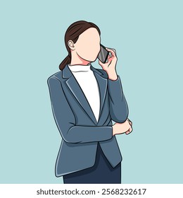 Business Woman Using Her Smartphone to Call Someone