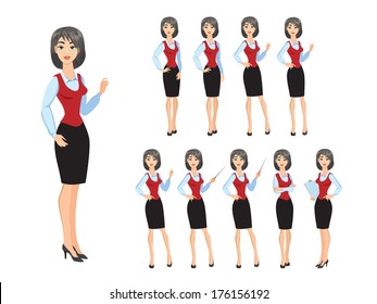 Business woman in various poses