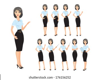 Business woman in various poses