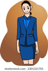 business woman vector art illustration