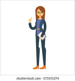 Business woman vector character.