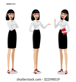 Business woman | Vector illustration contains set of isolated businesswomen in three positions