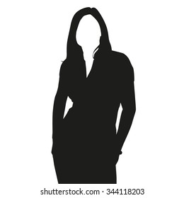 Business woman vector silhouette