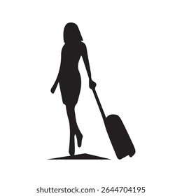 Business woman vector silhouette,profile,black color isolated on white background.vector illustration