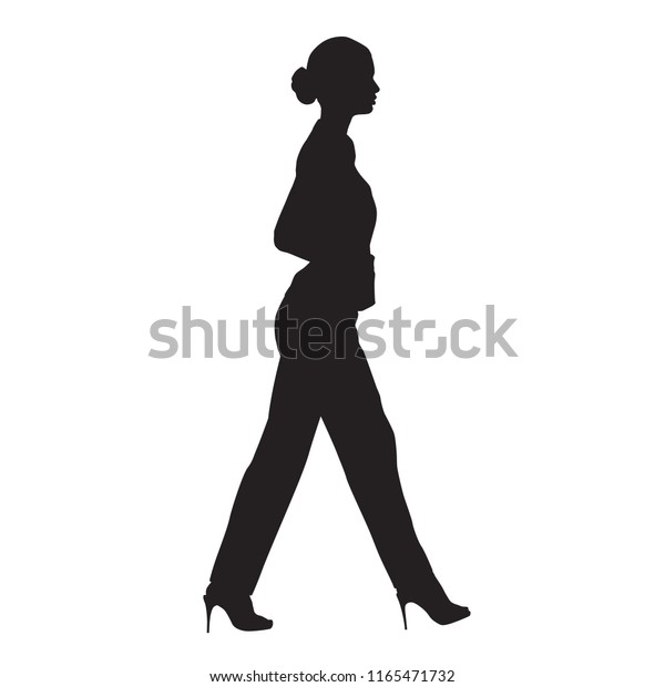 Business Woman Walking Side View Isolated Stock Vector Royalty Free 1165471732 4206