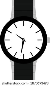 Business Woman Watch Icon. Flat Color Design. Vector Illustration.