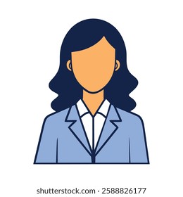 Business woman wearing a light blue suit