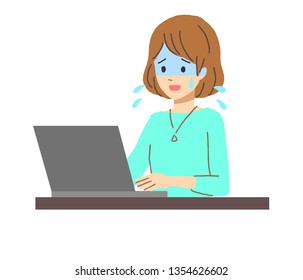 
Business woman who cares about PC operation