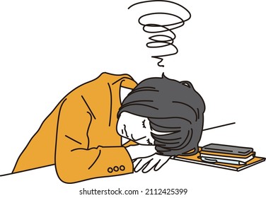 Business woman who is tired of work and takes a break
