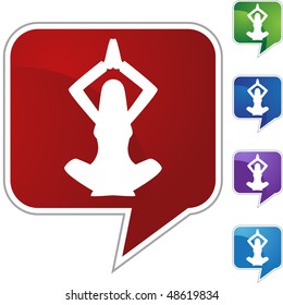 Business Woman Yoga web button isolated on a background.