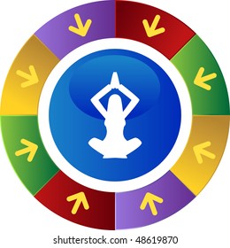 Business Woman Yoga web button isolated on a background.