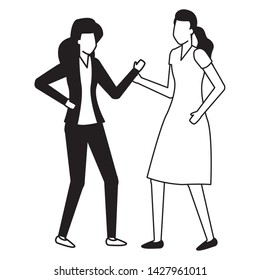 business women avatar character white background vector illustration