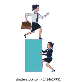 business women with a briefcase avatar cartoon character vector illustration graphic design