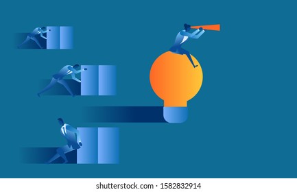 Business women  concept illustration about smart work versus handwork 