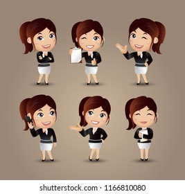 business women with different poses