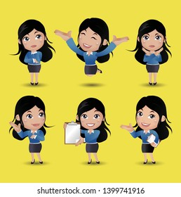 Business women with different poses