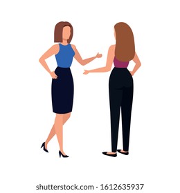 business women elegant avatar character vector illustration design