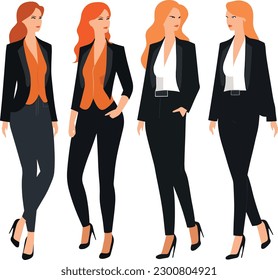 Business Women in Fashionable Attire