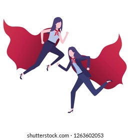 business women with hero coat character