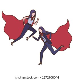 business women with hero coat character