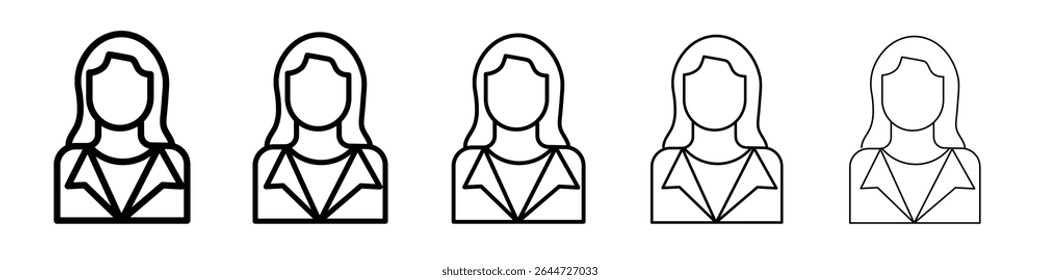 Business women icon flat illustration set logo