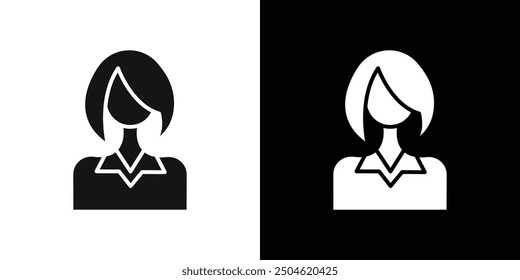 Business women icon Symbol mark in filled style