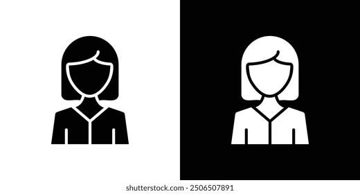 Business women icon Thin line illustration set