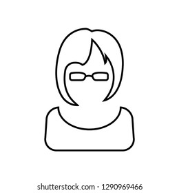 Business women line art icon - Vector. Business girl avatar profile picture line art icon