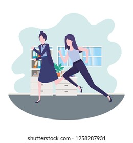 business women in living room avatar character