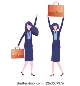 business women with portfolio avatar character