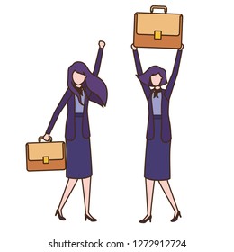 business women with portfolio avatar character