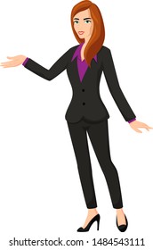 Business women in presentation on white background