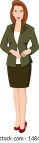 Business women in presentation on white background