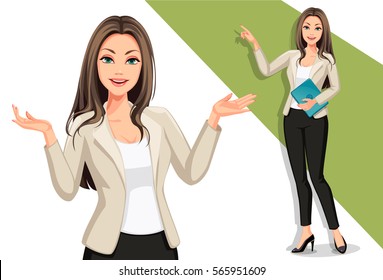 Business women in presentation vector illustration