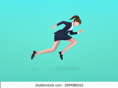 Business women running forward for business concept design