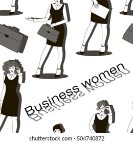 Business women set pattern. Vector illustration, EPS 10