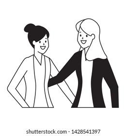 business women in suit on white background vector illustration