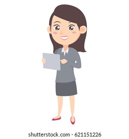 Business women with tablet character