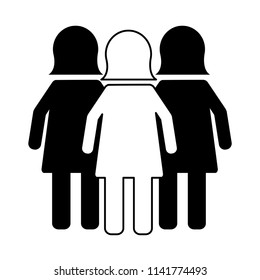 business women team work silhouettes isolated icon