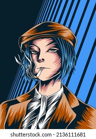 business women who like to smoke