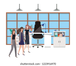 business women in the work office avatar character