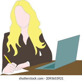A Business Women Writing on a Paper