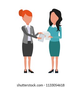 Business womens with documents