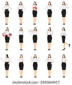 business women's standing in pose with gift