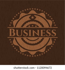 Business wooden emblem. Retro