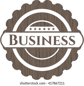 Business wooden emblem. Retro