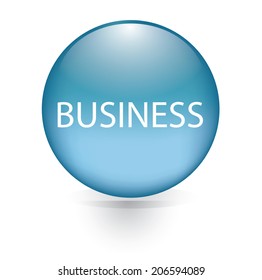 Business word blue button